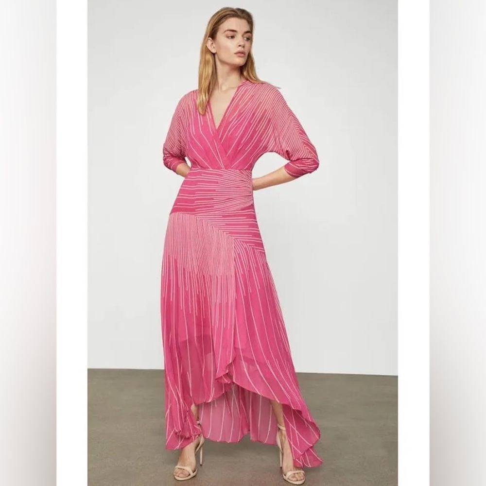 BCBG Maxazria pink cocktail midi dress